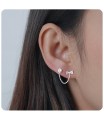 Bow Shaped Silver Stud Earrings STC-104